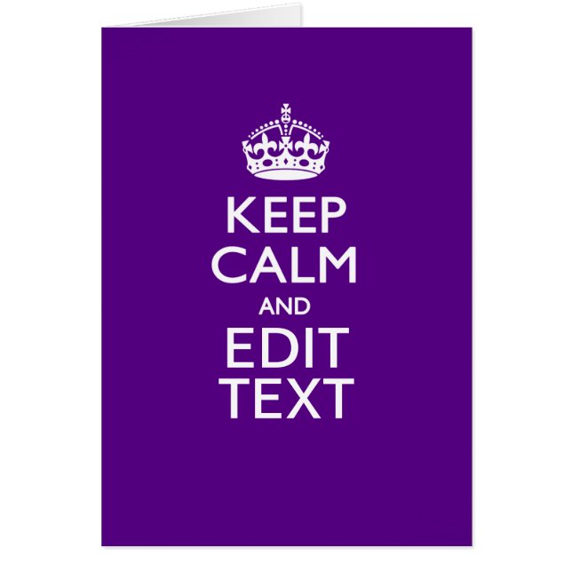 Purple Gardez Le Calme Et Votre Texte Facilement (Devant)