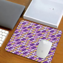 Purple Geometric Pattern Mouse Pad