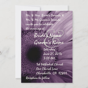 PURPLE Gerber Daisy Faire-part de mariage
