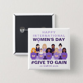 Purple Give To Gain International Women's Day 2026 Button