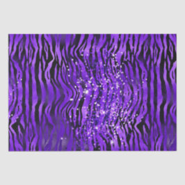 Purple Glam Zebra Stripes Glitter Sparkle Design Seidenpapier