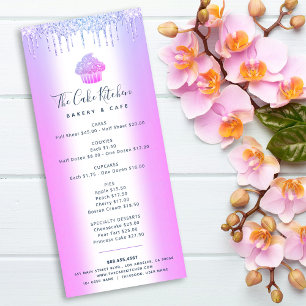 Purple Glitter Bakery Cupcake Pastry Chef Menu