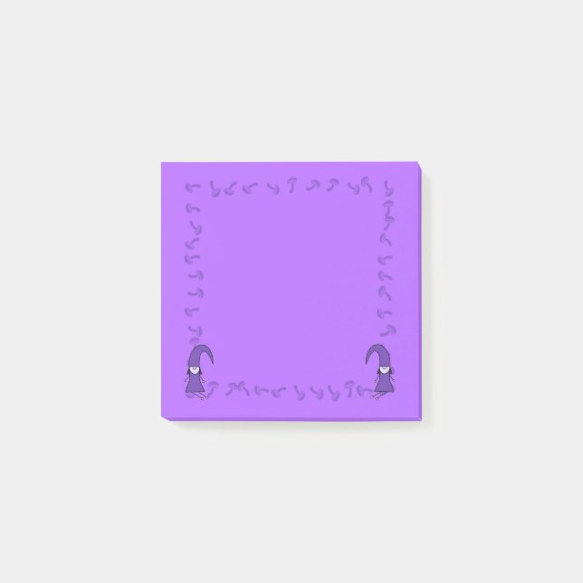 Purple Gnomes with Mushrooms Post-it Klebezettel (Vorderseite)