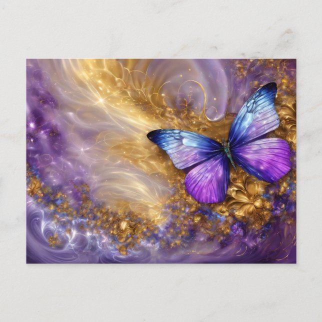 Purple & Gold Butterfly # 20 Postkarte (Vorderseite)