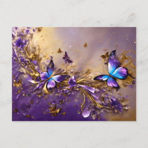 Purple & Gold Butterfly # 21 Postkarte