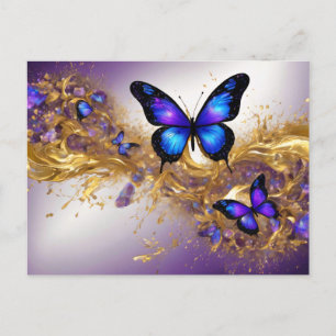 Purple & Gold Butterfly # 22 Postkarte