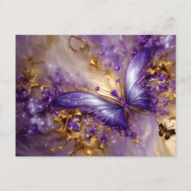 Purple & Gold Butterfly # 23 Postkarte (Vorderseite)