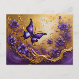 Purple & Gold Butterfly # 3 Postkarte