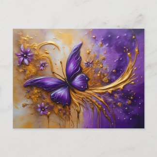 Purple & Gold Butterfly # 4 Postkarte