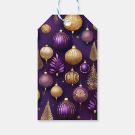 PURPLE & GOLD CHRISTMAS ORNAMENTS GESCHENKANHÄNGER