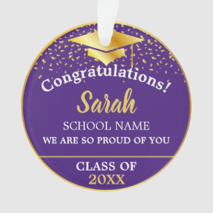 Purple Gold Graduation Class Of 2025 Nom Personnal