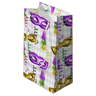 PURPLE GOLD GREEN MARDI GRAS MASKS KLEINE GESCHENKTÜTE