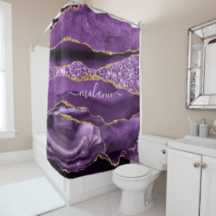 Purple Gold Parties scintillant Douche rideau Nom 