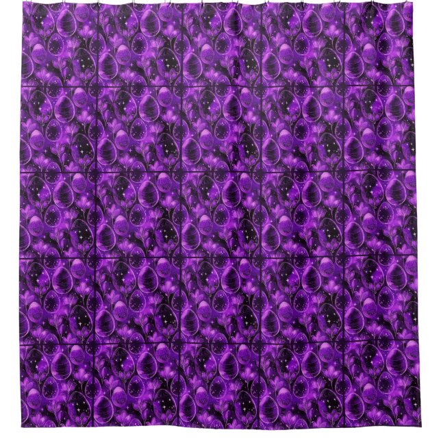 Purple Gothic Easter Pattern Duschvorhang (Vorderseite)