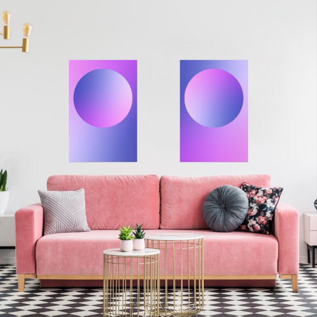 Purple Gradient Circle Vignette Abstract Design (Salon)