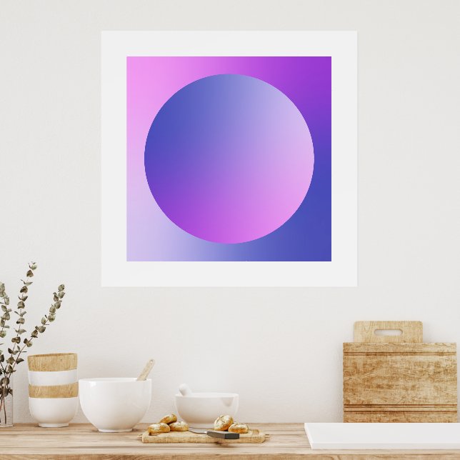 Purple Gradient Circle Vignette Abstract Design Poster (Küche)