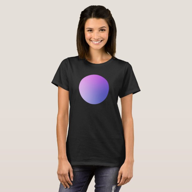 Purple Gradient Circle Vignette Abstract Design T-Shirt (Vorne ganz)