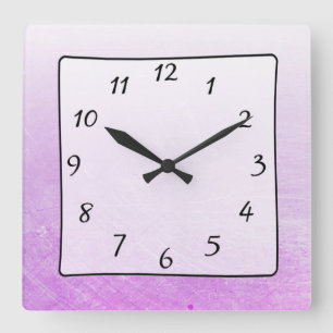 Purple Gradient Square Clock Quadratische Wanduhr
