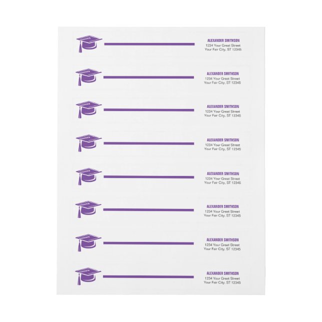 Purple Gras Casquette Envelopper le Étiquette (Feuille)