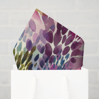 Purple, green abstract watercolor seidenpapier