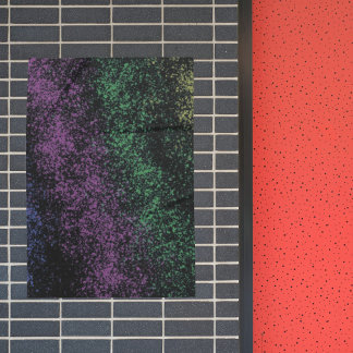 Purple-green cosmic gradient, dark shadows. poster