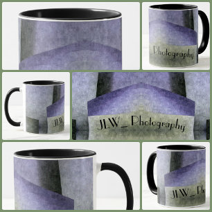 Purple Green et Black Art Déco Mug Abstrait