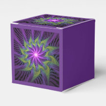 Purple Green Flower Modern Abstract Fractal Art