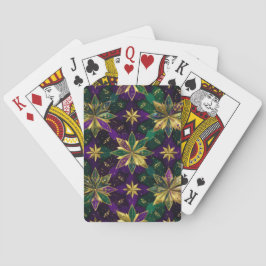 PURPLE GREEN GOLD MARDI GRAS PATTERNS SPIELKARTEN