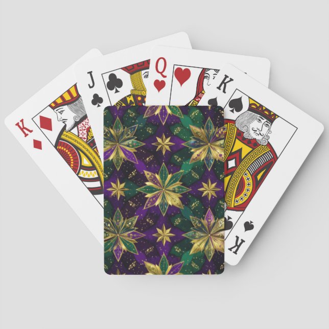 PURPLE GREEN GOLD MARDI GRAS PATTERNS SPIELKARTEN (Rückseite)