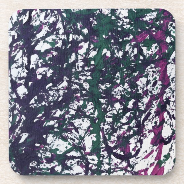 Purple, Green, Pink, Marble Artwork Getränkeuntersetzer (Vorderseite)
