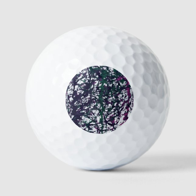 Purple, Green, Pink, Marble Artwork Golfball (Vorderseite)