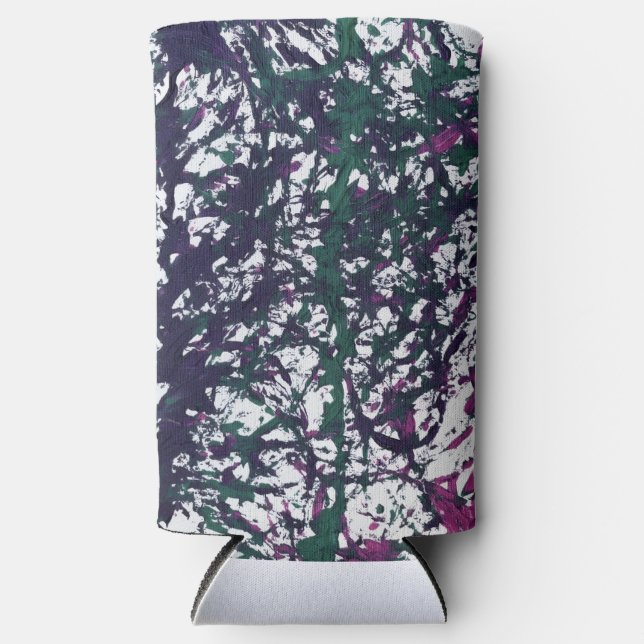 Purple, Green, Pink, Marble Artwork Selters Dosenkühler (Vorderseite)