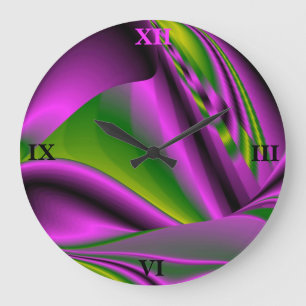 purple green Rainbow Große Wanduhr