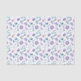 Purple Green Watercolor Wildflower Seidenpapier