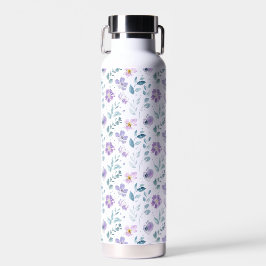 Purple Green Watercolor Wildflower Trinkflasche