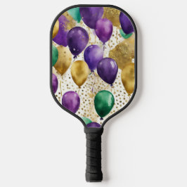 PURPLE GREEN YELLOW MARDI GRAS BALLOONS PICKLEBALL SCHLÄGER
