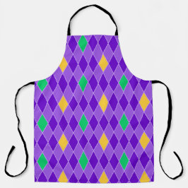 PURPLE GREEN YELLOW MARDI GRAS DIAMOND PATTERN SCHÜRZE