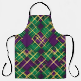 PURPLE GREEN YELLOW MARDI GRAS PLAID PATTERN SCHÜRZE
