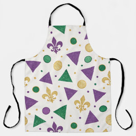 PURPLE GREEN YELLOW MARDI GRAS SHAPES SCHÜRZE
