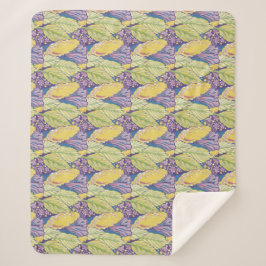 Purple Green Yellow Ornamental Floral Pattern. Sherpadecke