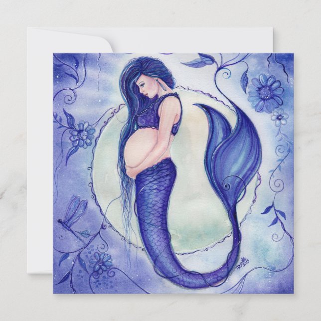 Purple Grossesse Bébé Invitations de douche par Re (Devant)