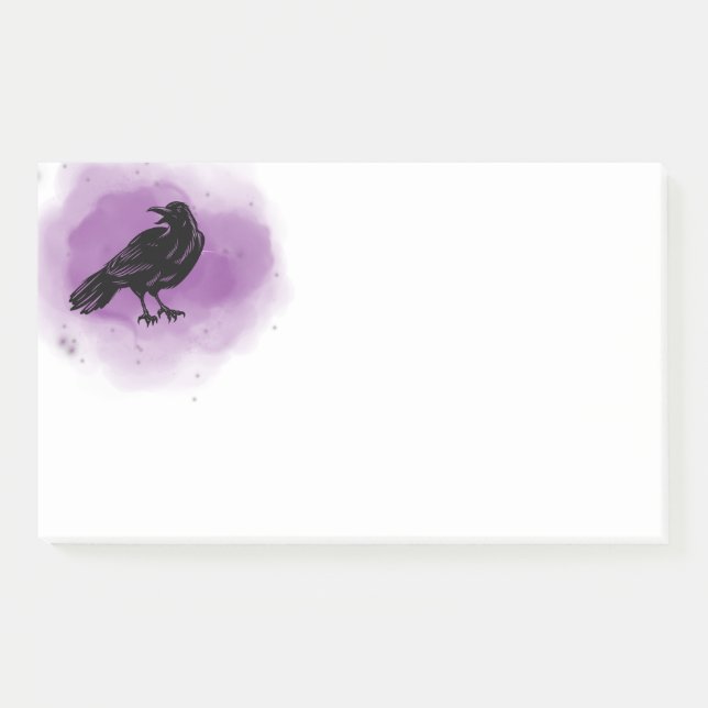 Purple Grunge Raven Post-it Notes (Devant)