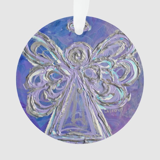 Purple Guardian Angel Cadeau Ornement de vacances (devant)