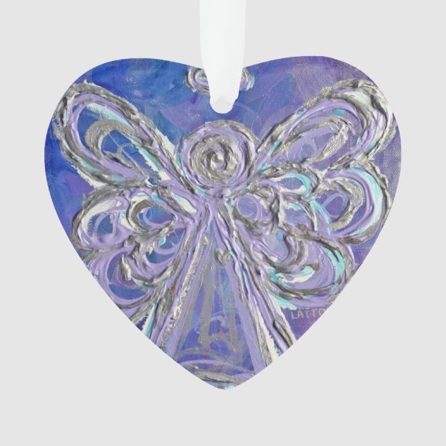 Purple Guardian Angel Cadeau Ornement de vacances (devant)