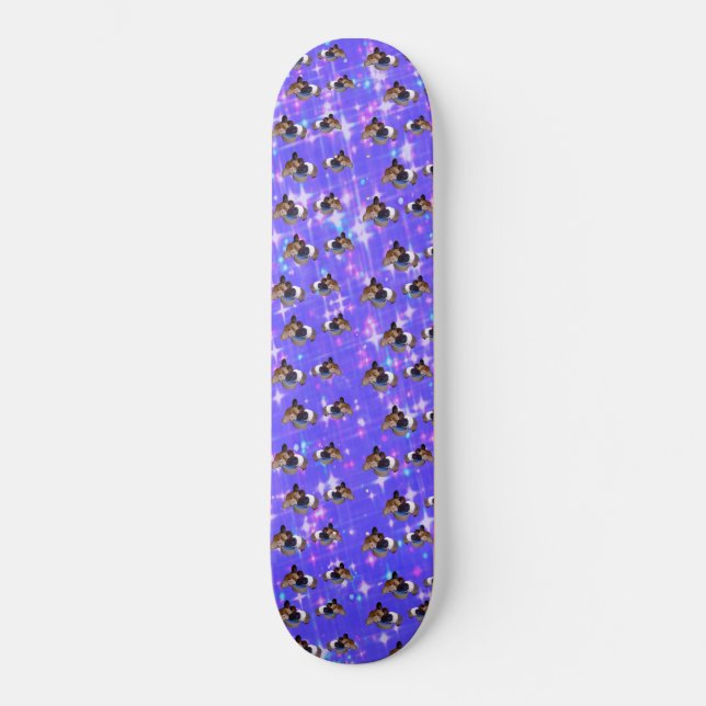 Purple Guinea Pig Sparkle, Skate Board Skateboard (Vorderseite)