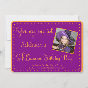 Purple Halloween Anniversaire Invitations photo