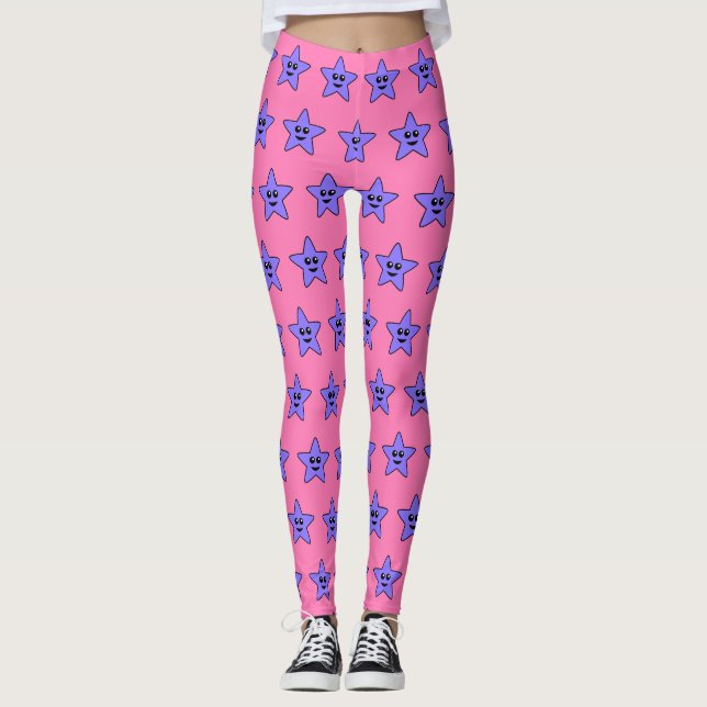 Purple Happy Star Leggings (Devant)