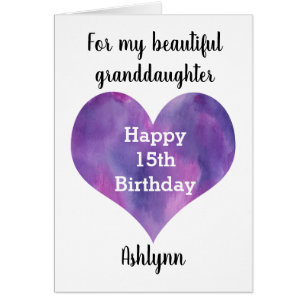 Purple Heart 15e anniversaire petite-fille