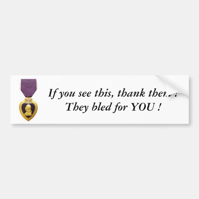 PURPLE HEART Bumper sticker (Devant)