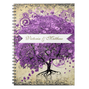 Purple Heart Leaf Tree Hochzeitsplaner Notizblock
